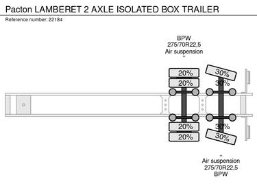 Pacton LAMBERET 2 AXLE ISOLATED BOX TRAILER
